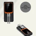  20000 mAh Powerbank | Çok Kablolu, Dijital Göstergeli, Yüksek Hızlı Şarj Cihazı
