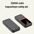 BUĞZ 20000 mAh Powerbank | Çok Kablolu, Dijital Göstergeli, Yüksek Hızlı Şarj Cihazı - Lisinya