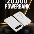 BUĞZ 20.000mAh PD Powerbank LED Işık LCD Ekran Dahili Kablo Çoklu Giriş Yeni Nesil