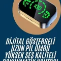 BUĞZ 2025 Model Bluetooth Kulaklık Telefon Şarj Edebilen Çağrı Cevaplama Dijital Göstergeli