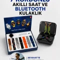 BUĞZ 2025 Model Kablosuz Kulaklık ve Yeni Nesil Akıllı Saat Metal Kayış Plastik Kayış