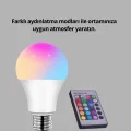  2025 RGB LED Ampul Uzaktan Kumandalı Renkli Işık A Kalite