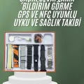 BUĞZ 2.05 İnç IPS Ekranlı Akıllı Saat Sağlık Takip ve Spor Modları 7 Kordonlu