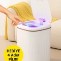  20L Sensörlü Akıllı Antibakteriyel Çöp Kovası Otomatik Kapaklı, Banyo Mutfak 4 Pil Yanında