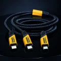BUĞZ 240W 3ü 1 Arada Hızlı Şarj Kablosu USB Type-C Lightning Micro USB