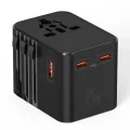 BUĞZ 25w Evrensel Seyahat Adaptörü, Eu/us/uk/au Priz Dönüştürücü, 1x Usb, 2x Type-c Hızlı Şarj