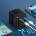 BUĞZ 25w Evrensel Seyahat Adaptörü, Eu/us/uk/au Priz Dönüştürücü, 1x Usb, 2x Type-c Hızlı Şarj