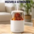 BUĞZ 280ml Alev Işıklı Ultrasonik Hava Nemlendirici Sessiz ve USB Şarjlı