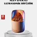 BUĞZ 280ml Alev Işıklı Ultrasonik Hava Nemlendirici Sessiz ve USB Şarjlı