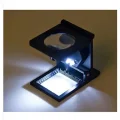 BUĞZ 28x28 Mm Katlanır Sayaçlı Metal Lüp, 2 Led Işıklı Büyüteç Tekstil Th9005a - BUĞZ