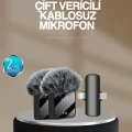 BUĞZ 2’li Kablosuz Yaka Mikrofonu Type-C ve Lightning Uyumlu Profesyonel Set
