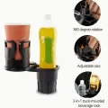 BUĞZ 2’si 1 Arada Ayarlanabilir Araç Bardak Tutucu, Genişleyebilir Üst Kısım 3”-6.2”, Şişe Adaptörü, Araba Organizatörü, Dayanıklı Taban, Ramblers Hydroflask Uyumlu, Modern Araç Düzenleyic