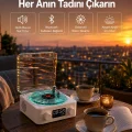BUĞZ 3-1 Kablosuz Bluetooth Hoparlör – Gece Lambalı, Saatli, Retro Tasarım