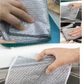 BUĞZ 3 Adet Çok Fonksiyonlu Çizmeyen Tel Bulaşık Bezi Bulaşık Havlusu Bulaşık Temizlik Ovma Bezi