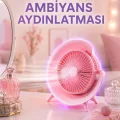 BUĞZ 3 Hız Ayarlı USB Şarjlı RGB Masa Fanı