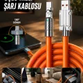 BUĞZ 3 İn 1 Süper Hızlı Şarj Kablosu Android ve İOS Uyumlu Silikon Şarj Kablosu