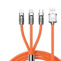 BUĞZ 3 İn 1 Süper Hızlı Şarj Kablosu Android ve İOS Uyumlu Silikon Şarj Kablosu - BUĞZ