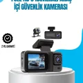 BUĞZ 3 Kameralı Araç İçi Kayıt Cihazı 1080P Full HD Gece Görüşlü ve Wi-Fi Bağlantılı