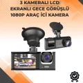  3 Kameralı Dashcam Sistem – Geri Görüş Yardımı, Park Koruması ve G-Sensör