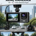 BUĞZ 3 Kanallı Araç DVR – Ön + İç + Arka Kamera ile Tam Kapsama, Yüksek Güvenlik Yeni Nesil