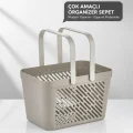BUĞZ 3lü Gri Çok Amaçlı Kulplu Sepet Mutfak Banyo Çamaşır Organizer Seti