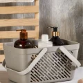 BUĞZ 3lü Gri Çok Amaçlı Kulplu Sepet Mutfak Banyo Çamaşır Organizer Seti