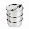 BUĞZ 3lü Metal Sefer Tası - Paslanmaz Çelik - 16 cm