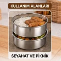BUĞZ 3lü Metal Sefer Tası - Paslanmaz Çelik - 16 cm