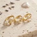 BUĞZ 3 lü Set Çiçek Model Gold Renk Kadın Küpe