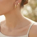 BUĞZ 3 lü Set Gold Renk Halka Model Küpe