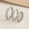 BUĞZ 3 lü Set Gümüş Renk Halka Model Küpe