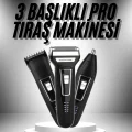  3lü Set Saç Sakal Kesme Traş Makinesi Burun Kılı Alma Tıraş Makinesi