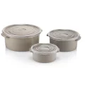 BUĞZ 3lü Yuvarlak Mikrodalga Saklama Kabı Seti