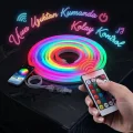 BUĞZ 3 Metre RGB Akıllı Neon LED Şerit Işık Telefon ve Kumanda Kontrollü Ambiyans Aydınlatma