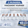 BUĞZ 3 Numara Hacamat Kupası 10 Adet Vakumlu Kupa Bardak Dayanıklı Plastik Manuel Hacamat Kabı