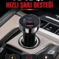BUĞZ 3 Portlu Araç İçi Şarj Adaptörü Çift PD Type-C ve QC3.0 USB Çıkışlı