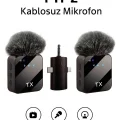 BUĞZ 3ü 1 Arada Kablosuz Yaka Mikrofonu Seti ile Type-C, Lightning ve Jack Girişli Cihazlarda Kayıt