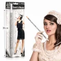 BUĞZ 30 cm Gümüş Payetli Sigara Tutacağı – 1920’ler Gatsby Parti Aksesuarı