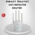 BUĞZ 300Mbps WiFi Menzil Genişletici 4 Antenli WPA3 Güvenlikli Priz Tipi Repeater