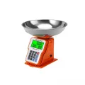 BUĞZ 30kg 1g Dijital Kefeli Terazi Pilli ve Adaptörlü Elektronik Tartı, Paslanmaz Çelik Tepsili Tutar Hesaplama Turuncu