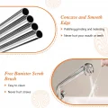 BUĞZ 31 cm Ekstra Uzun Paslanmaz Çelik Pipet Seti – 3 Parça (Eğri + Düz + Fırça)