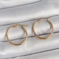 BUĞZ 316 Çelik Gold Renk 22mm Kadın Halka Model Kadın Küpe