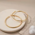 BUĞZ 316L Çelik Gold Renk 46 mm Halka Küpe