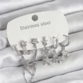 BUĞZ 316L Çelik Gold Renk 6lı Set Zincirli Yıldız Modelli Kadın Küpe