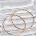 BUĞZ 316L Çelik Gold Renk 70 mm Kadın Halka Küpe