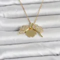 BUĞZ 316L Çelik Gold Renk Açılabilir Yonca Model Zirkon Taşlı Kadın Kolye