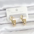 BUĞZ 316L Çelik Gold Renk Asimetrik Halka Model Kadın Küpe