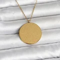 BUĞZ 316L Çelik Gold Renk Ayetel Kürsi ve Allah Yazılı Kolye