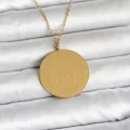 BUĞZ 316L Çelik Gold Renk Ayetel Kürsi ve Allah Yazılı Kolye