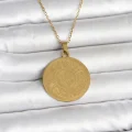 BUĞZ 316L Çelik Gold Renk Ayetel Kürsi Yazılı Kolye